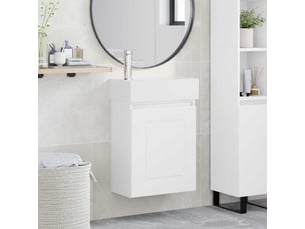 Meuble de salle de bain avec robinet blanc 45.5x22.5x84 cm shl7050