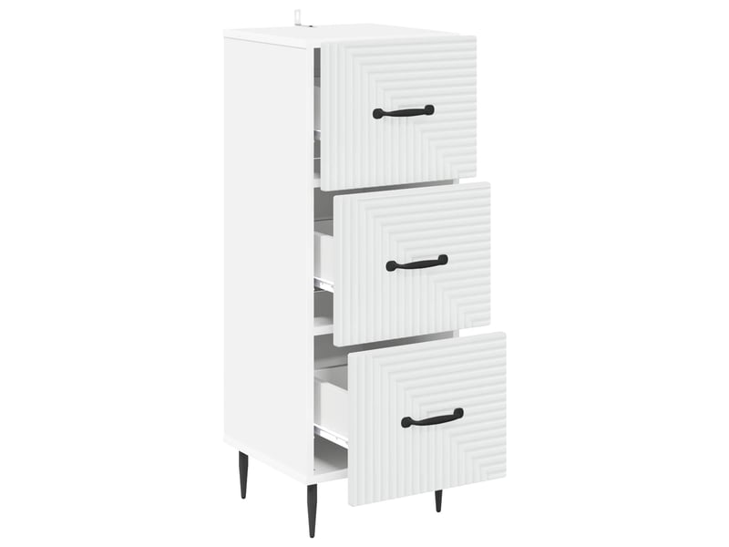 Armoire de rangement bureau, armoire à tiroirs blanc 33 x 34,5 x 89,5 cm bois d'ingénierie - Conforama E