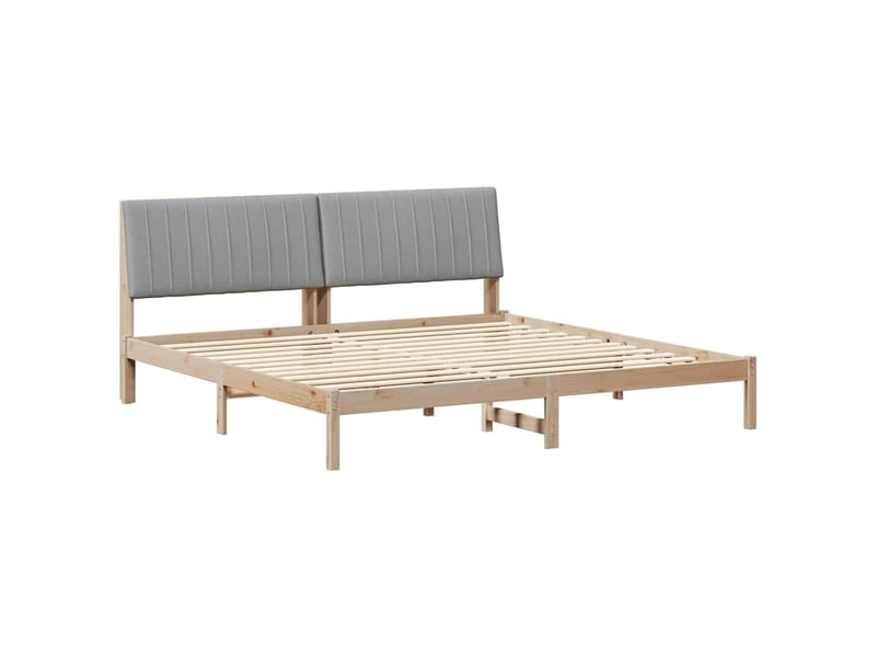 Lit double- lit adulte - cadre de lit avec tête de lit marron 200 x 200 cm pin massif - Conforama A
