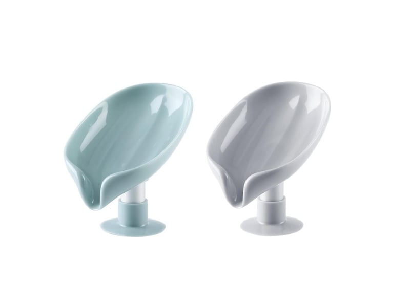  Porte savon ventouse lot de 2, support savon douche, porte eponge evier cuisine, porte-savons avec drain, nettoyage facile séchage rapide sans percage  - Conforama A