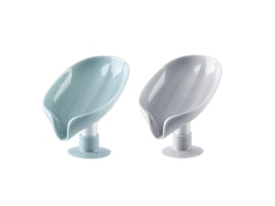 Porte savon ventouse lot de 2, support savon douche, porte eponge evier cuisine, porte-savons avec drain, nettoyage facile séchage rapide sans percage