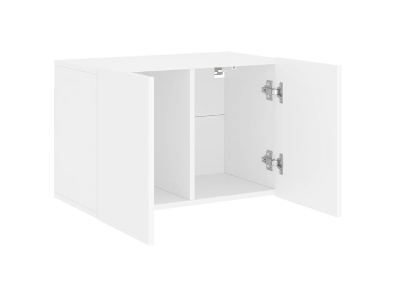  Meuble tv - banc tv - meuble de rangement mural blanc 60x30x41 cm  - Conforama E