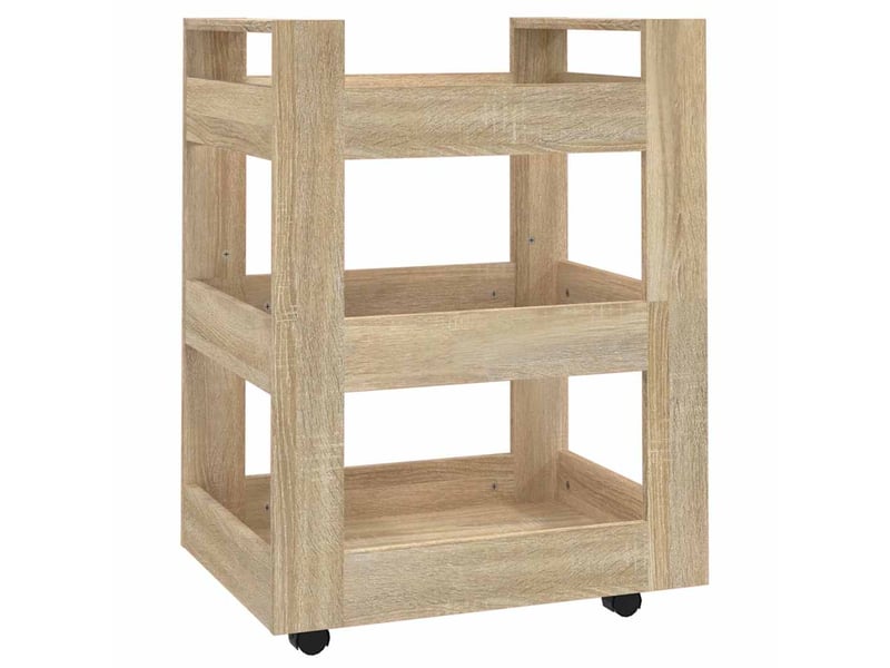  Desserte de cuisine, chariot de rangement chêne sonoma 60x45x80cm bois d'ingénierie shl3944  - Conforama A