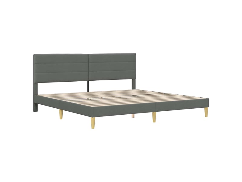 Lit double- lit adulte - cadre de lit avec tête de lit gris foncé 180 x 200 cm tissu - Conforama B
