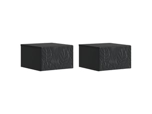 Table de chevet - cabinet de chevet - table de nuit mural 2 pièces noir 49 x 34,5 x 20 cm