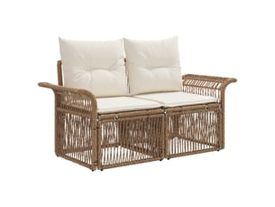 Vidaxl ensemble de canapé de jardin 6 pcs beige polyrotin