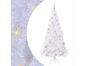 Sapin de noël artificiel, arbre de noël avec 300 led blanc 180 cm pvc et acier shl2183