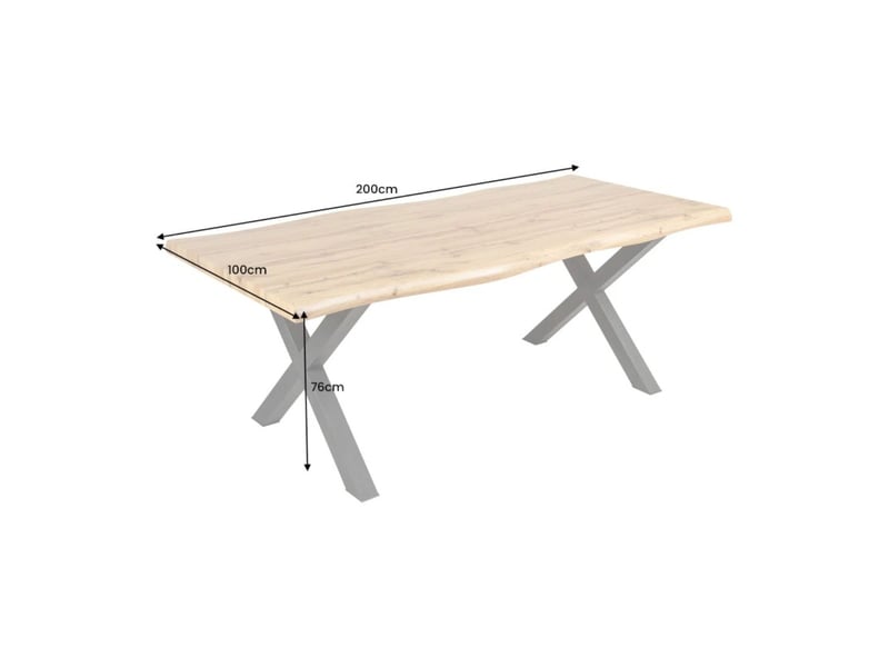  Table de salle à manger rivet – rectangulaire 200 cm – mdf et métal – style industriel  - Conforama D