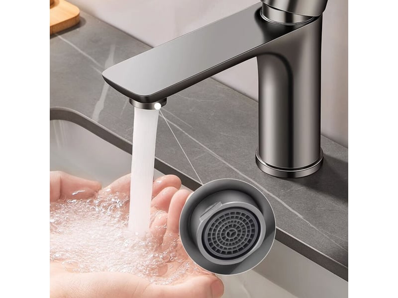 Robinet de lavabo à poignée unique – double commande eau chaudeeau froide – anti-éclaboussures – gris anthracite - hrc0000728tby HRC0000728TBY - Conforama D