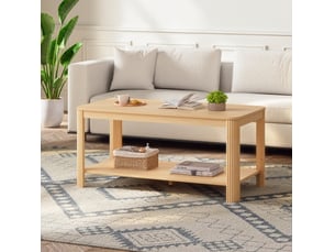 Table basse rectangulaire coloris naturel REDOM - 51 cmx100 cm