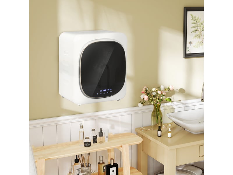  Sèche-linge compact 48 x 40 x 56 cm – blanc – désinfection uv, écran tactile et installation flexible  - Conforama B
