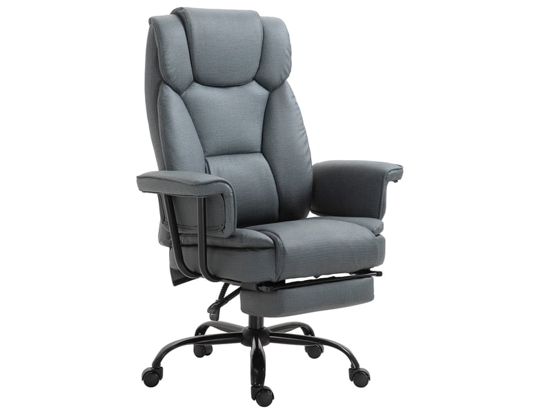  Fauteuil bureau ergonomique 360°, appui-tête, accoudoirs, repose-pieds, similicuir, 68x80x120-126 cm.  - Conforama B