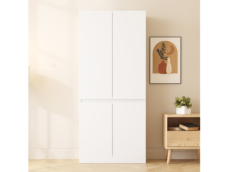  Armoire 70x40x170 cm à 2 portes avec grands rangements blanc  - Conforama D