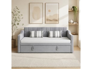 Lit gigogne 90x190 cm <strong></strong>  <strong></strong> coloris gris