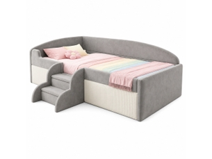 Lit simple 90x190 cm <strong>HAUSS SPOLE</strong>  <strong></strong> coloris gris