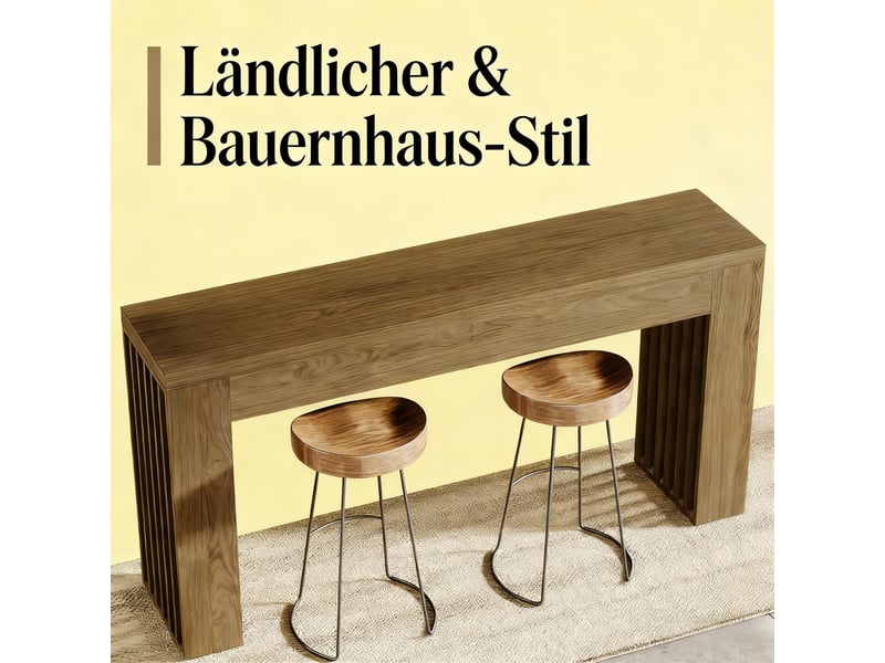  Table console de salon en mdf marron 150x30x80 cm  - Conforama D