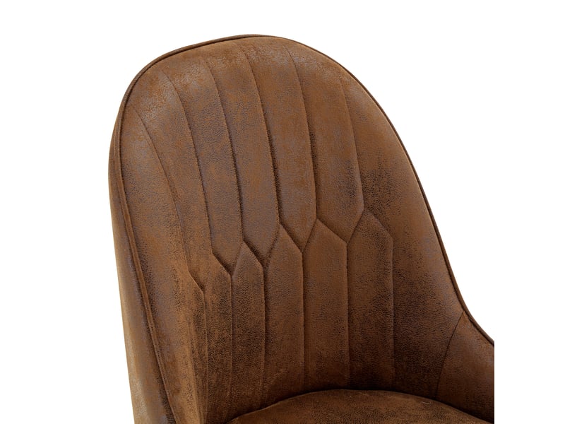 Lot de 2 chaises de salle à manger 47,3 x 44 cm – marron et noir – dossier éclair, pieds antidérapants - Conforama E