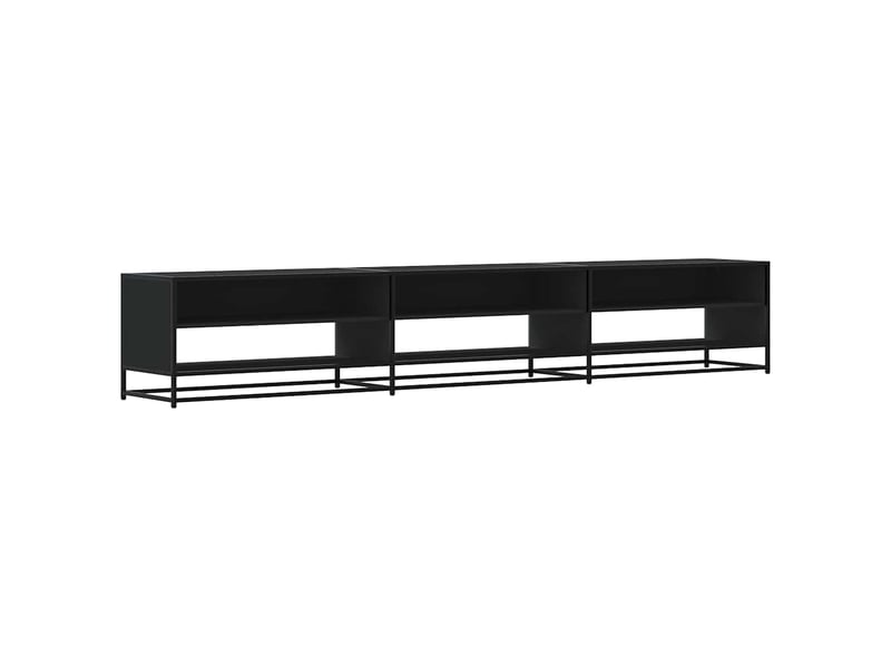  Meuble tv - banc tv - meuble de rangement noir 270x40x46 cm bois d'ingénierie  - Conforama A