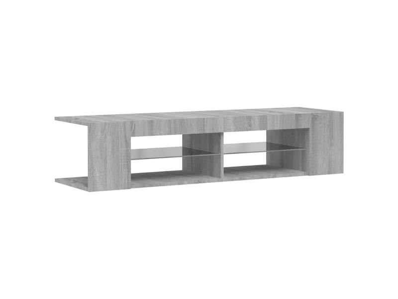  Meuble tv - banc tv - meuble de rangement avec lumières led sonoma gris 135x39x30 cm  - Conforama C