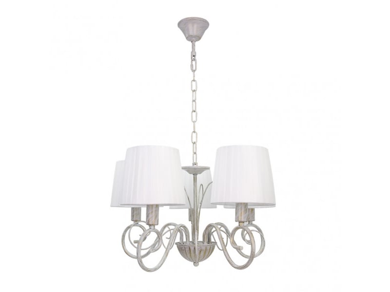  Fabrilamp amsterdam, lampe classique, 5xe14, blanc et or, 45-89 x 45 x 45 cm 155155075 - Conforama A