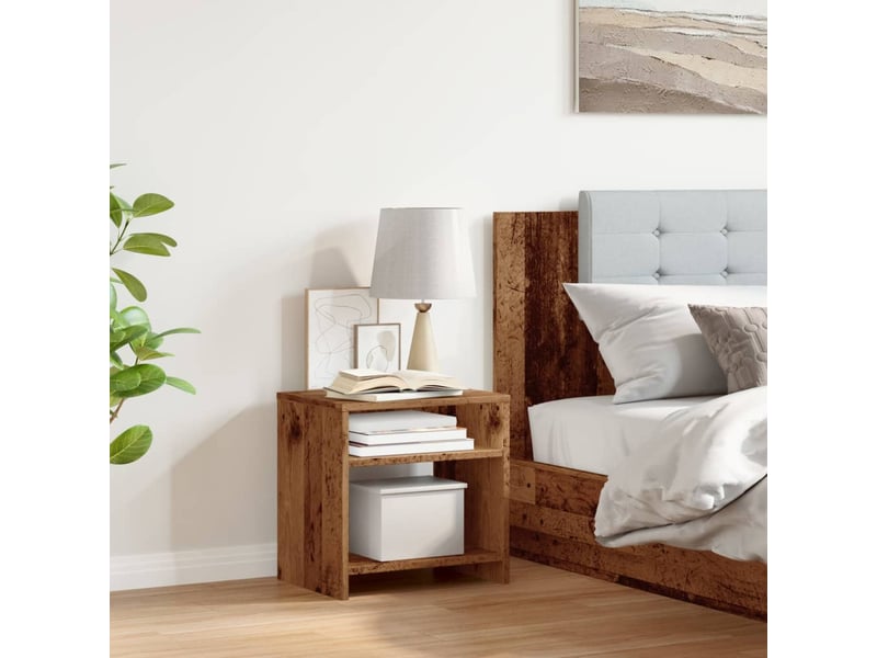  Table de chevet, table d'appoint vieux bois 40x30x40 cm bois d'ingénierie shl78137  - Conforama C