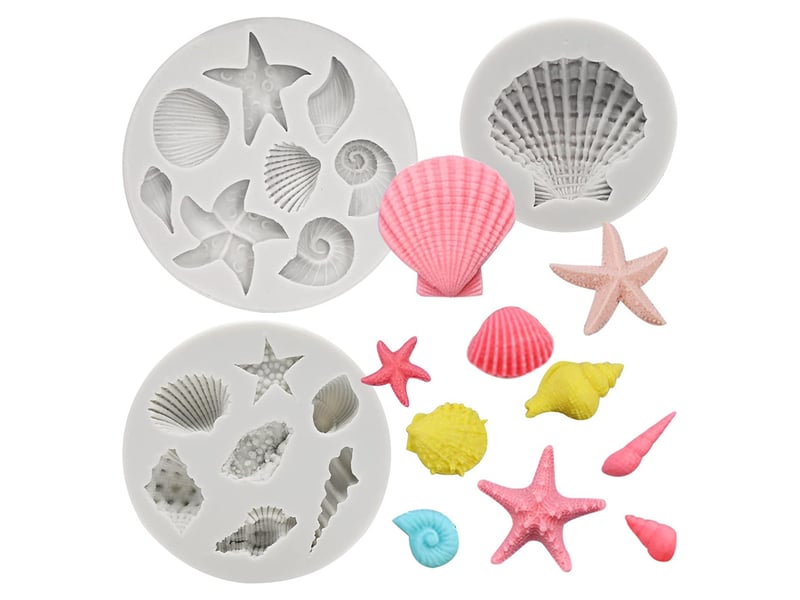  Moule en silicone en forme de coquillage pour fondant, chocolat, décoration de gâteau sur le thème marin, décoration de cupcakes, bonbons, pâte à sucr NO Commercial reference - Conforama D