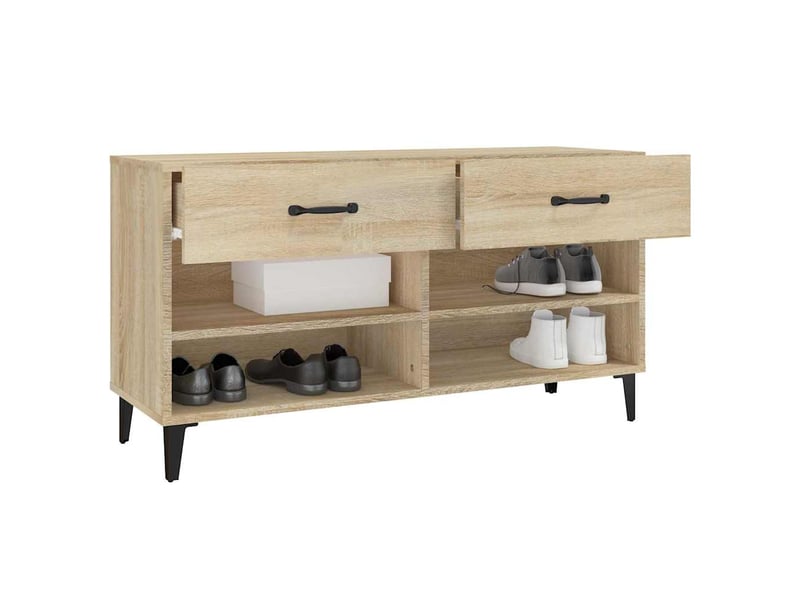  Meuble à chaussure | armoire à chaussures chêne sonoma 102x35x55cm bois d'ingénierie  - Conforama E