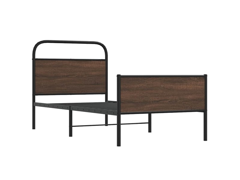  Lit simple- lit adulte -  cadre de lit sans matelas 100x200 cm chêne marron  - Conforama B