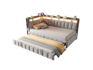 Lit gigogne 90x200 cm DESVIAE coloris gris