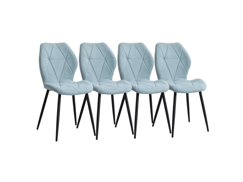 Chaise de salle à manger - fauteuil de salon élégant, ensemble de 4 chaises modernes avec revêtement doux, fauteuil lounge, menthe - Conforama A