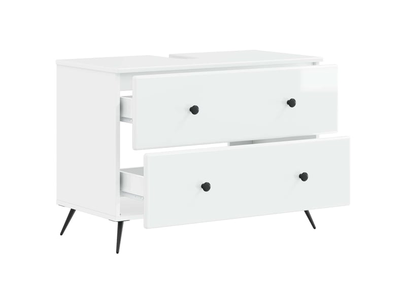 Meuble sous lavabo de salle de bain breda blanc brillant cf64832 - Conforama C