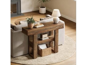 Table basse rectangulaire coloris marron CHICFURN - 30 cmx105 cm