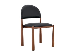 Ensemble de 2 chaises modernes - dossier demi-cercle rembourré, cuir pu, pieds métal, 80 cm - élégantes et robustes