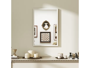 Miroir rectangulaire de salle de bain coloris blanc <strong></strong>  <strong></strong> - 40 cm x 2 cm