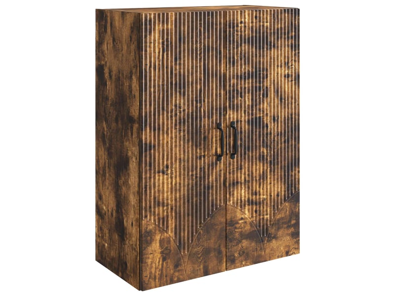  Armoire murale salon 66x34,5x90cm bois d'ingénierie chêne fumé shl6092  - Conforama A