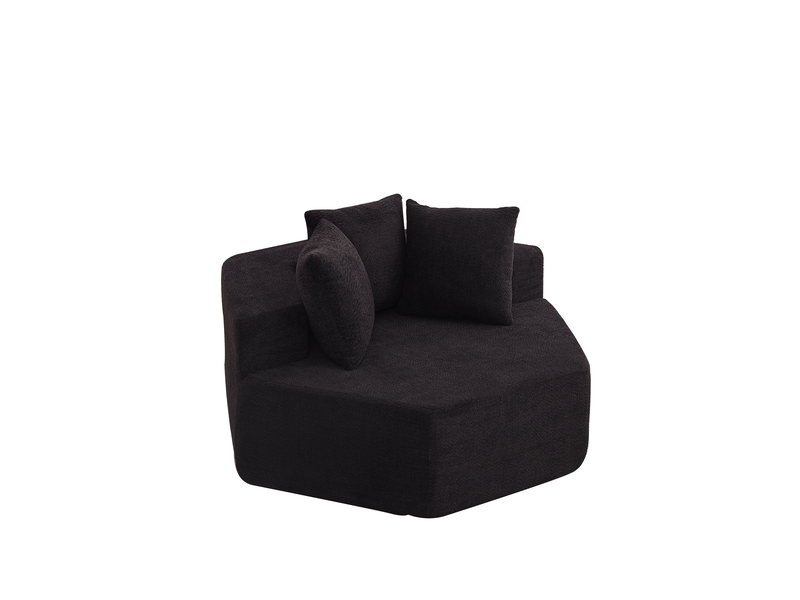  Canapé modulable, canapé de salon, design moderne, en chenille, mobilier pour espace de vie, pour salon et séjour  - Conforama R