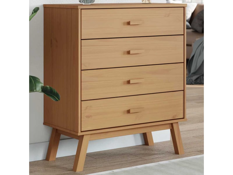  Armoire à tiroirs, commode olden marron bois de pin solide shl66496  - Conforama B