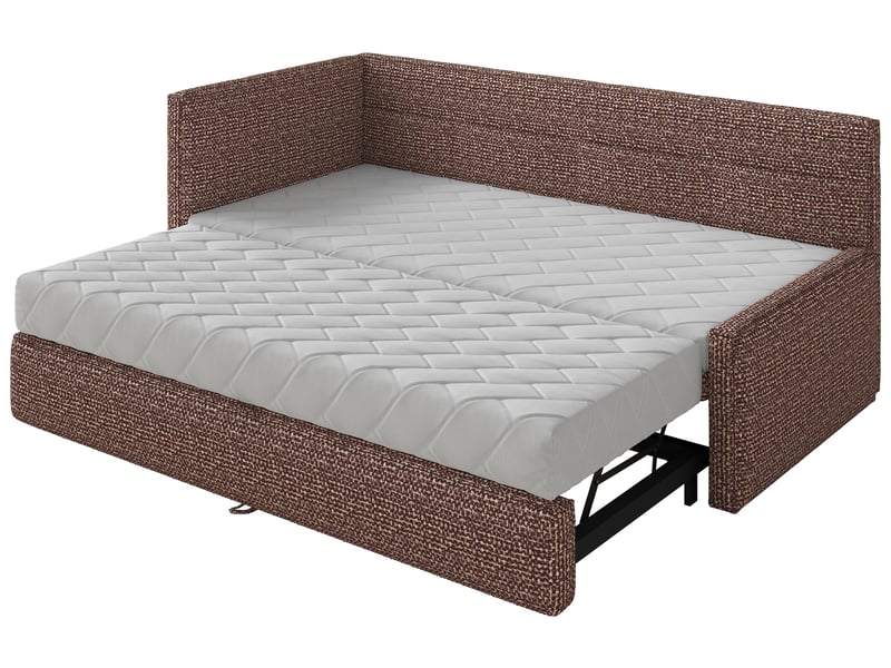 Selsey nesmi - lit rembourré - 90x200 cm - tissu tressé marron Nesmi - Conforama E