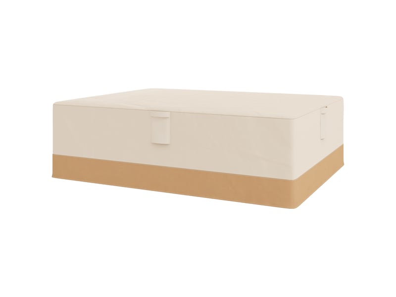  Housse protection mobilier jardin 275×208×78 cm, tissu oxford 600d imperméable, 4 aérations, 5 poignées, cordon de serrage, beige  - Conforama B