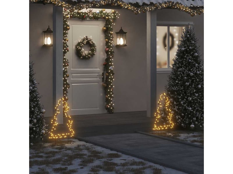  Décoration lumineuse arbre de noël avec piquets 80 led 60 cm  - Conforama B