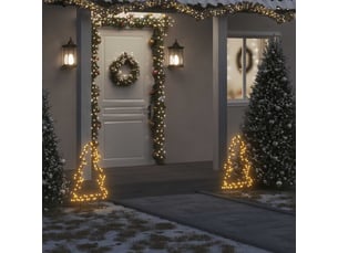 Décoration lumineuse arbre de noël avec piquets 80 led 60 cm