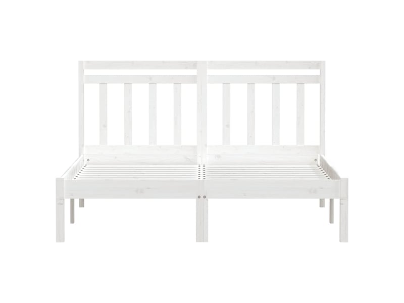  Lit double- lit adulte -  cadre de lit sans matelas blanc bois massif 140x190 cm  - Conforama C