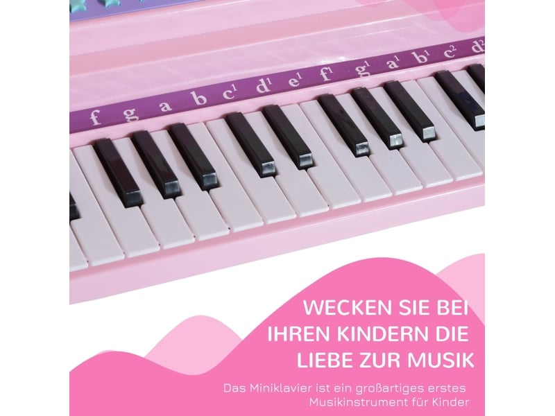  Piano électronique enfant 37 touches rose en abs, tabouret et microphone avec fonctions musicales pour 3 à 6 ans  - Conforama B