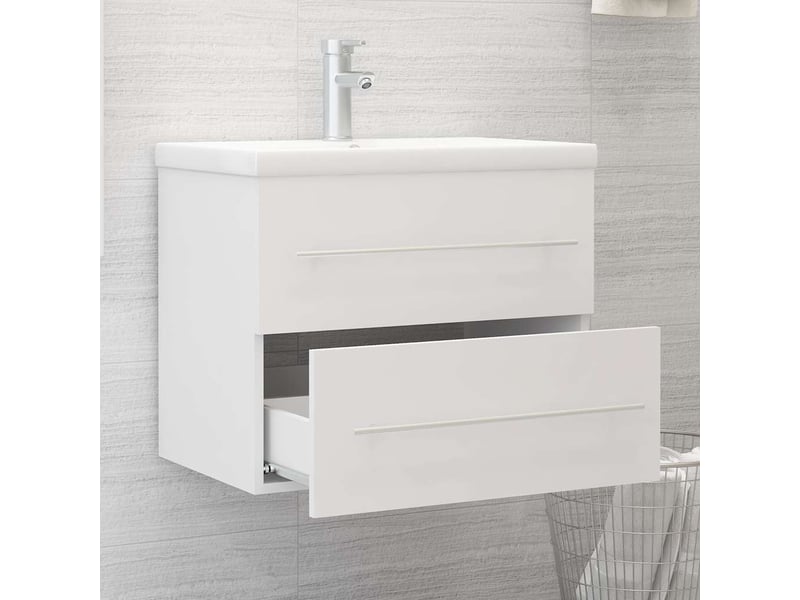  Armoire d'évier avec lavabo intégré blanc aggloméré shl1940  - Conforama C