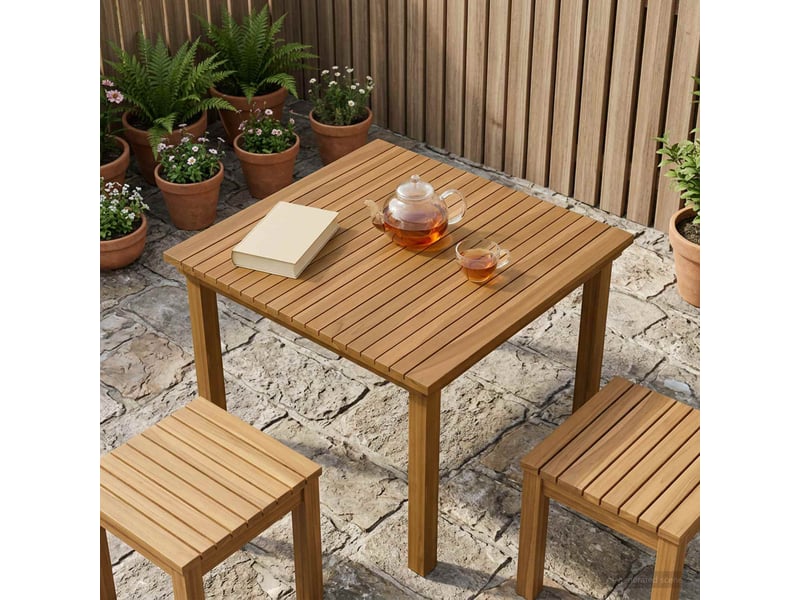  Vidaxl plateau de table 70 x 70 x 3,5 cm carré bois de teck massif  - Conforama B