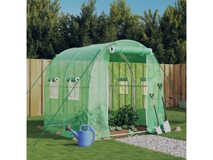 Serre de jardin avec cadre en acier vert 4 m² 2x2x2 m