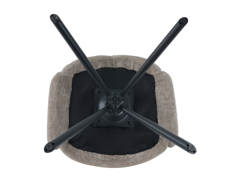 Chaises de salle à manger pivotantes 2 pièces avec accoudoirs – assise veloutée taupe, pieds métalliques - Conforama E