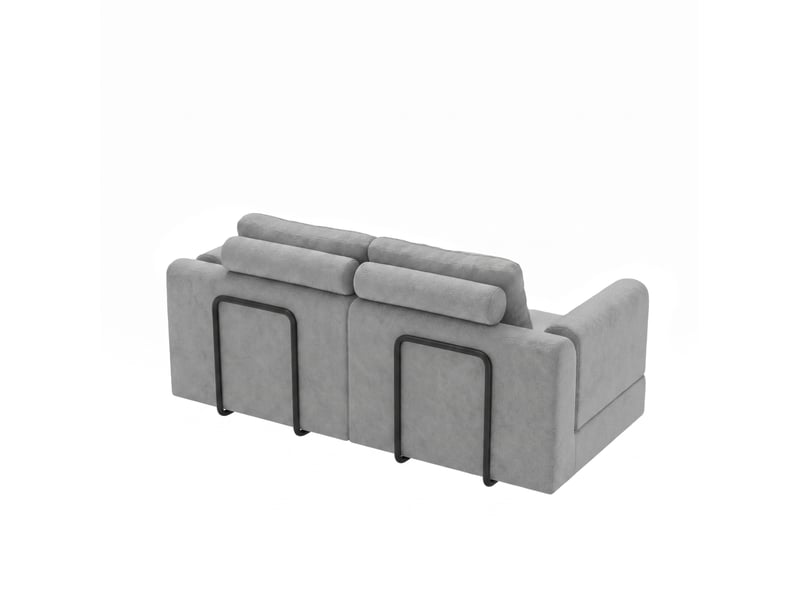  Canapé pliant modulable 2 places en flanelle gris 160x80x78 cm  - Conforama E