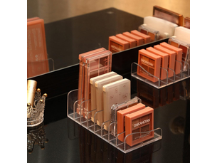 2 pièces palettes organisateur en acrylique,organisateur de maquillage rangement pour cosmétiques avec 8 compartiments eyeshadow palette