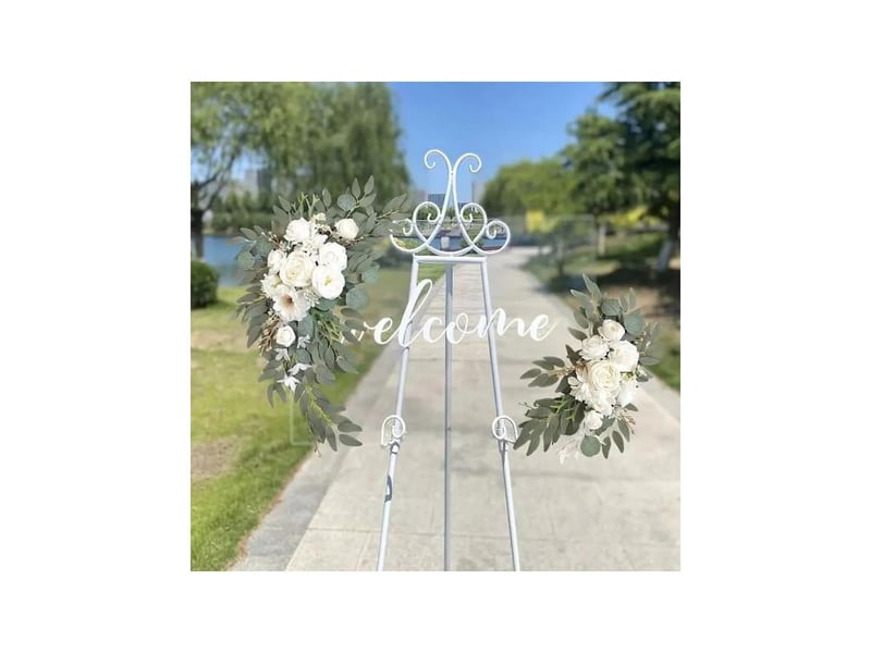 Arche de fleurs artificielles pour mariage (ensemble) convient pour la décoration de mariage, la cérémonie et le décor de réception (blanc)-aquaforge - Conforama C